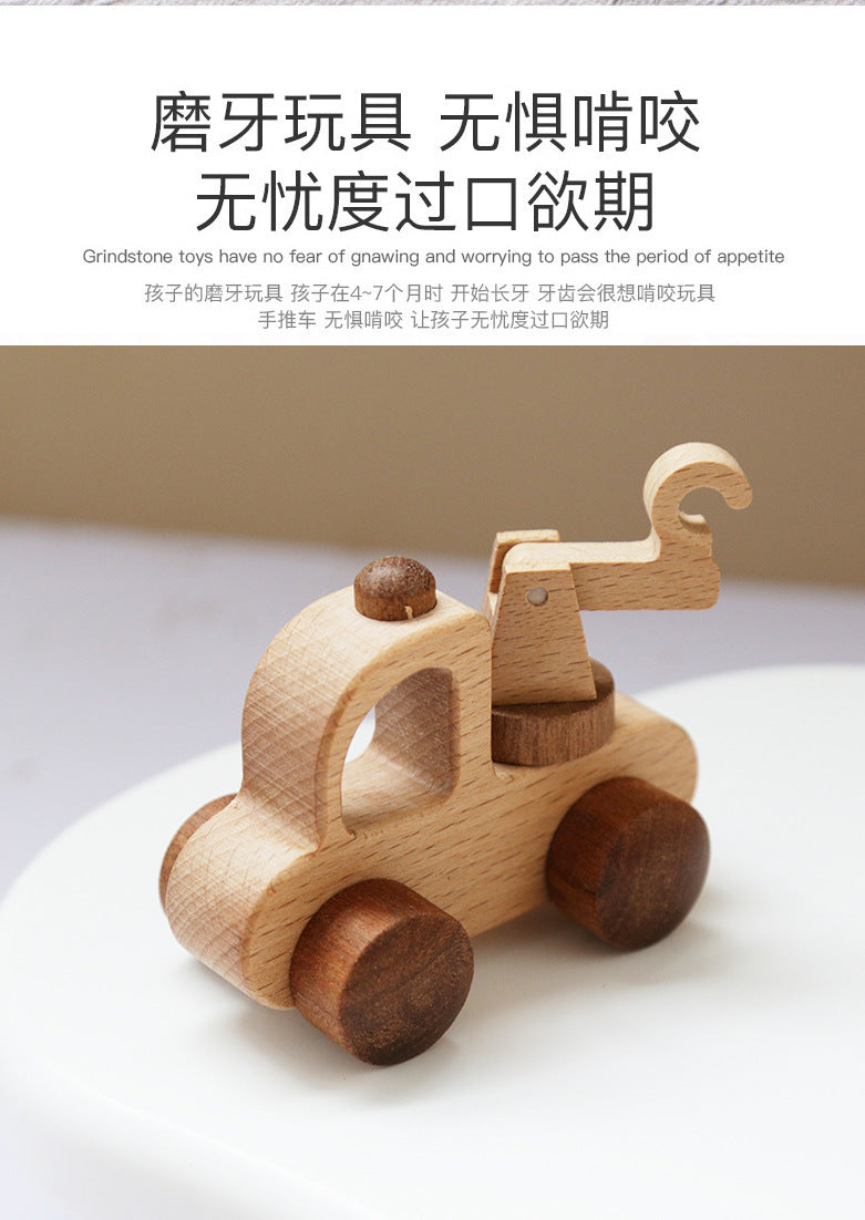 Natural wooden rescue vehicle and transportation set detail image 12