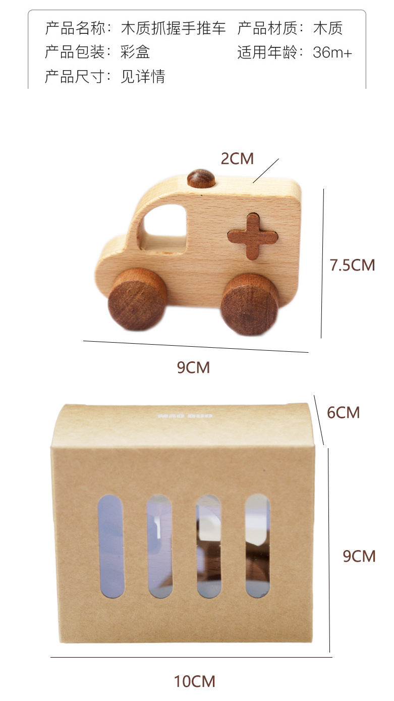 Natural wooden rescue vehicle and transportation set detail image 37