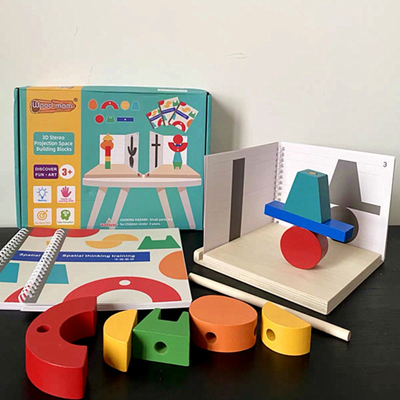 Kinmilo 3D spatial thinking and shadow matching wooden puzzle – product detail and learning activities