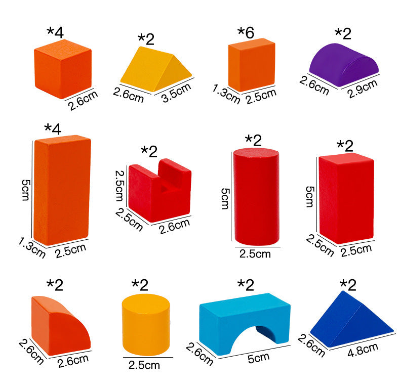 Kinmilo 3D shadow matching construction – wooden shapes instructions and play examples