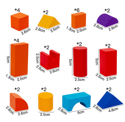 Kinmilo 3D shadow matching construction – wooden shapes instructions and play examples