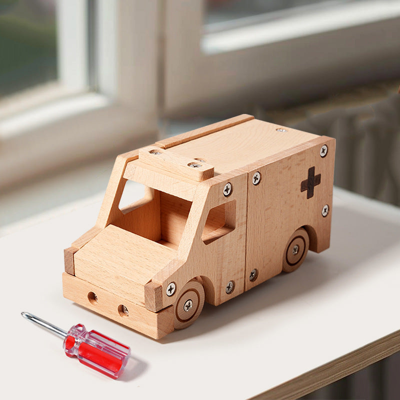 Kinmilo toy wooden vehicle style and finish detailed product image