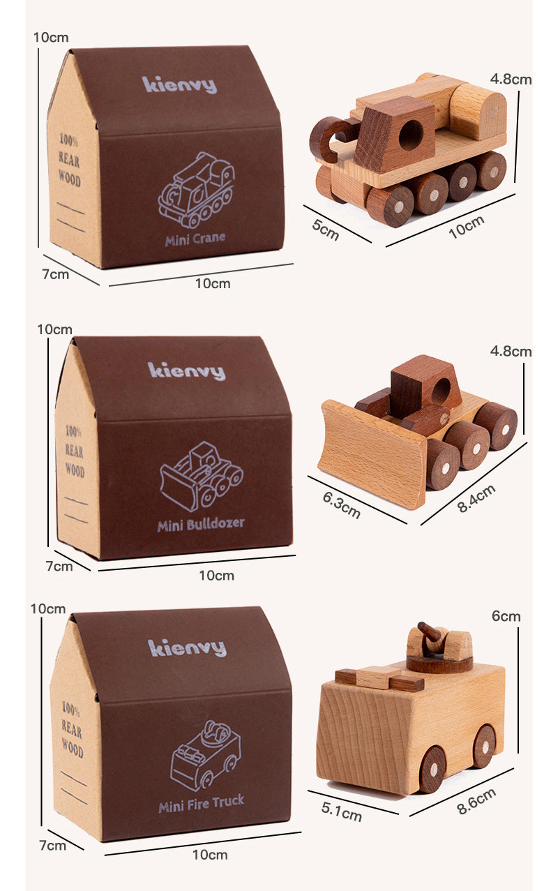 Kinmilo wooden toy vehicles – DIY screwdriver assembly and vehicle styles