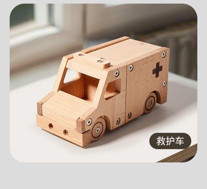 Kinmilo wooden toy vehicles – DIY screwdriver assembly and vehicle styles