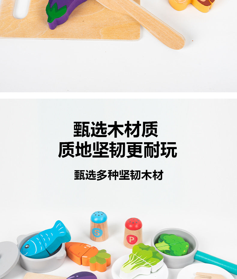 Kinmilo tabletop wooden pretend play kitchen, stove cooking accessories, illustrated play activity or specifications photo 76