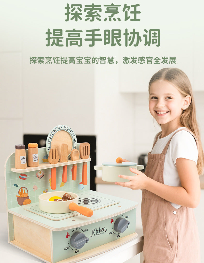 Kinmilo tabletop wooden pretend kitchen, role play and component details photo 79