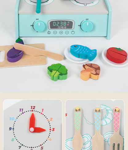 Kinmilo tabletop wooden pretend kitchen, role play and component details photo 81