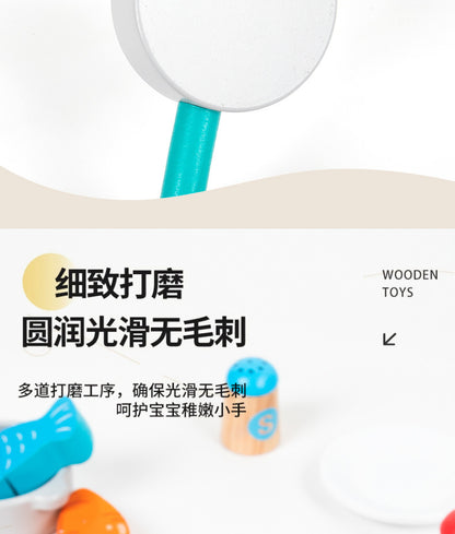 Kinmilo tabletop wooden pretend kitchen, role play and component details photo 83