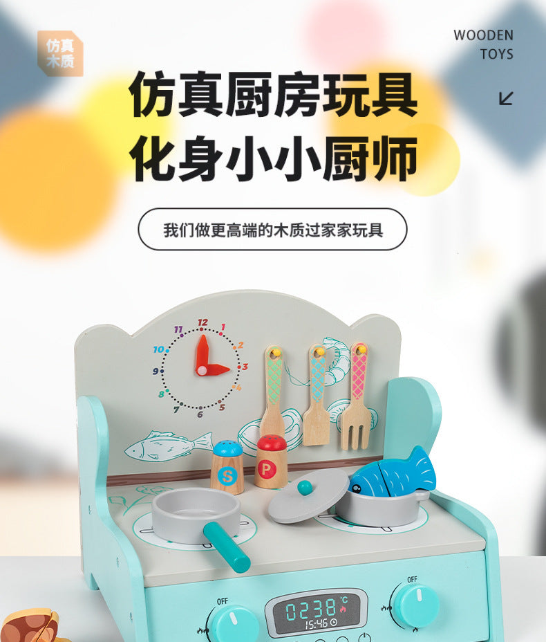Kinmilo tabletop wooden pretend kitchen, role play and component details photo 84