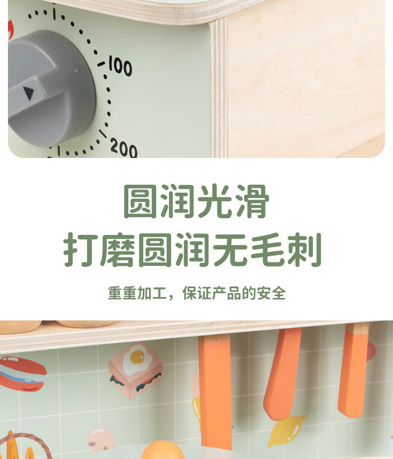 Kinmilo tabletop wooden pretend kitchen, role play and component details photo 87