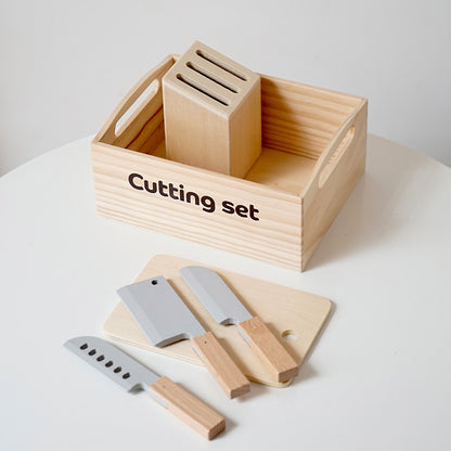 Kinmilo wooden pretend food market crate set, bakery fruit vegetable kitchen toy, detail 10