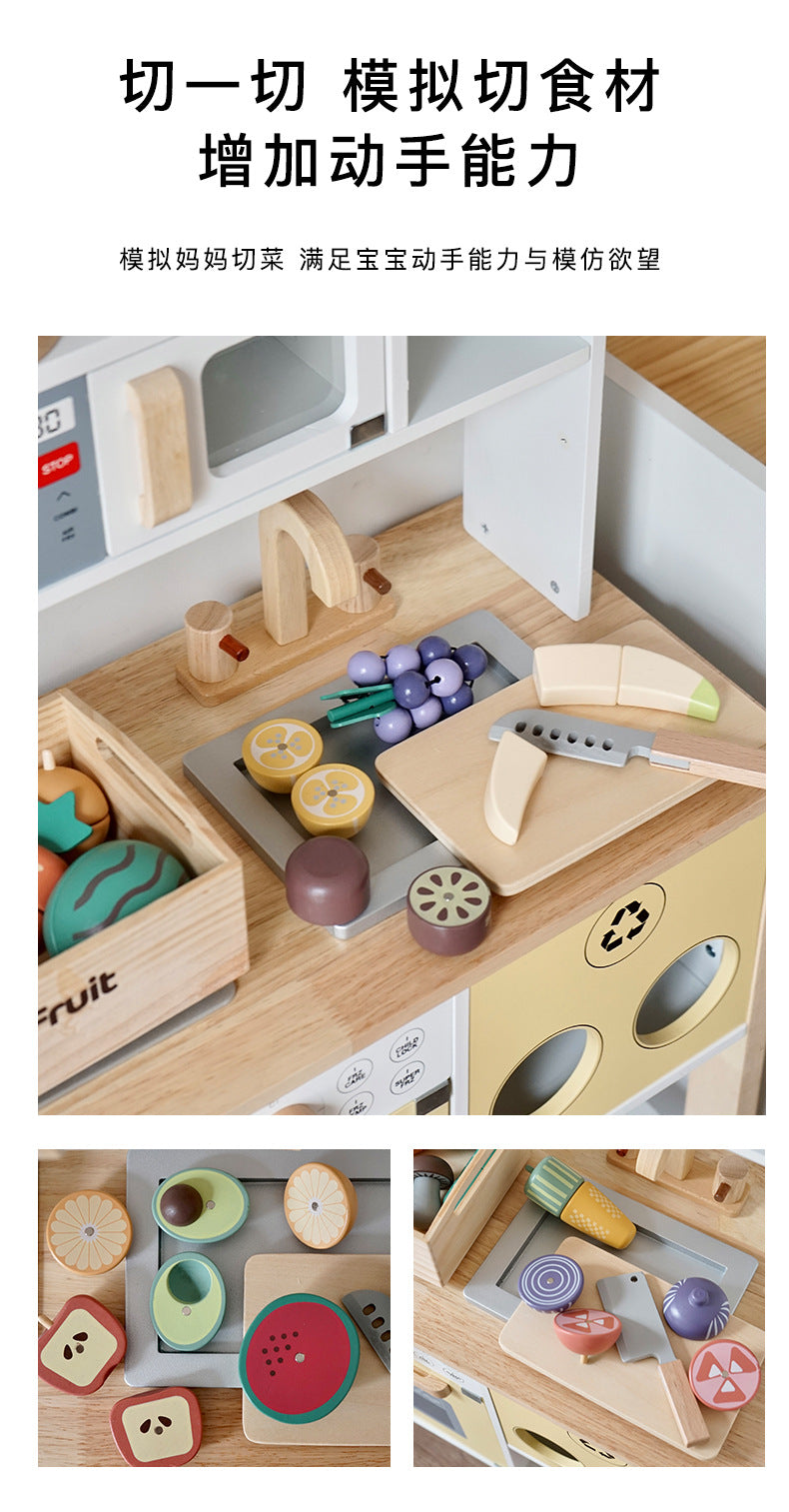 Kinmilo wooden pretend food grocery market play set with selected crate themes and wooden food pieces photo 133