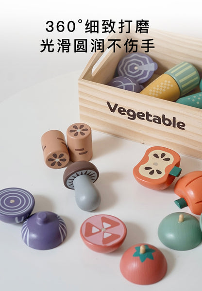 Kinmilo wooden pretend food grocery market play set with selected crate themes and wooden food pieces photo 138