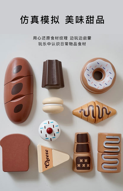 Kinmilo wooden pretend food grocery market play set with selected crate themes and wooden food pieces photo 142