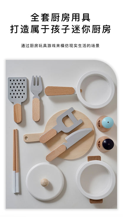Kinmilo wooden pretend food grocery market play set with selected crate themes and wooden food pieces photo 143