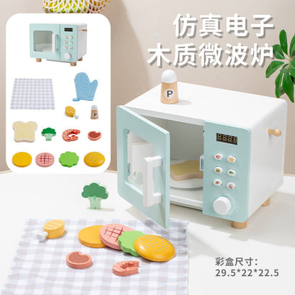 Kinmilo wooden pretend appliance, kitchen and home role play accessory detail 14