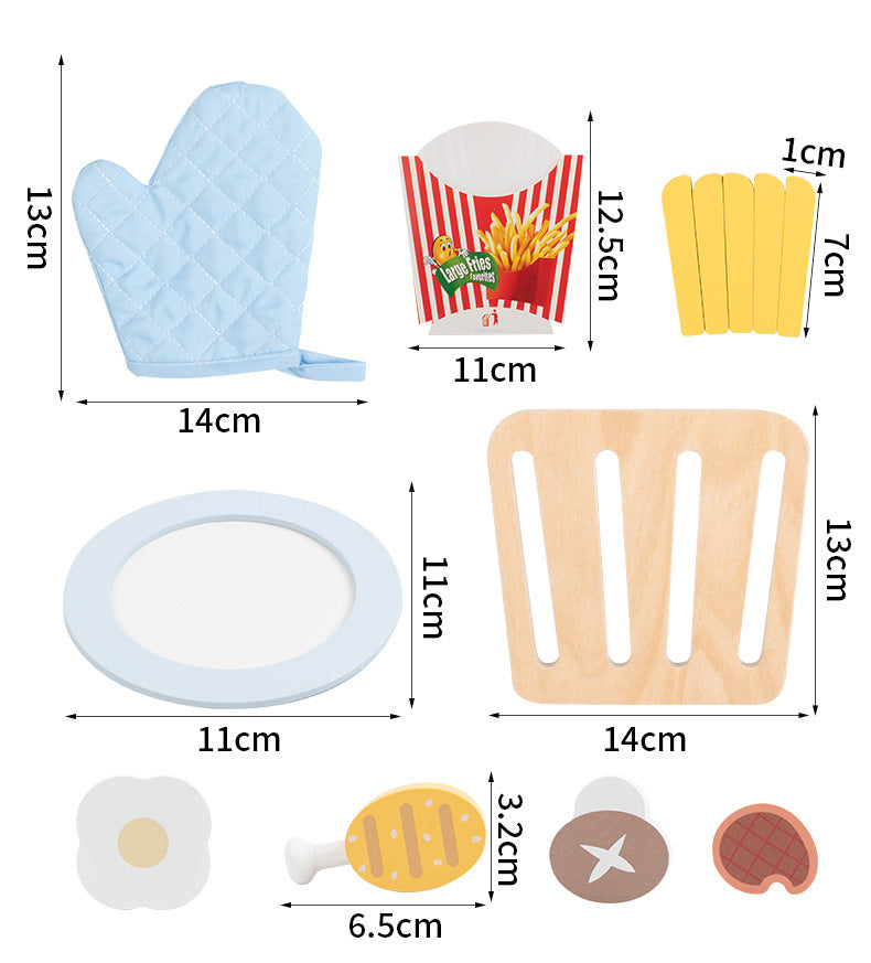 Kinmilo wooden pretend appliance, kitchen and home role play accessory detail 21