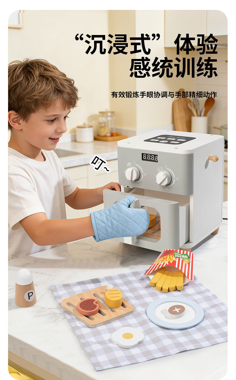 Kinmilo wooden pretend appliance, kitchen and home role play accessory detail 29