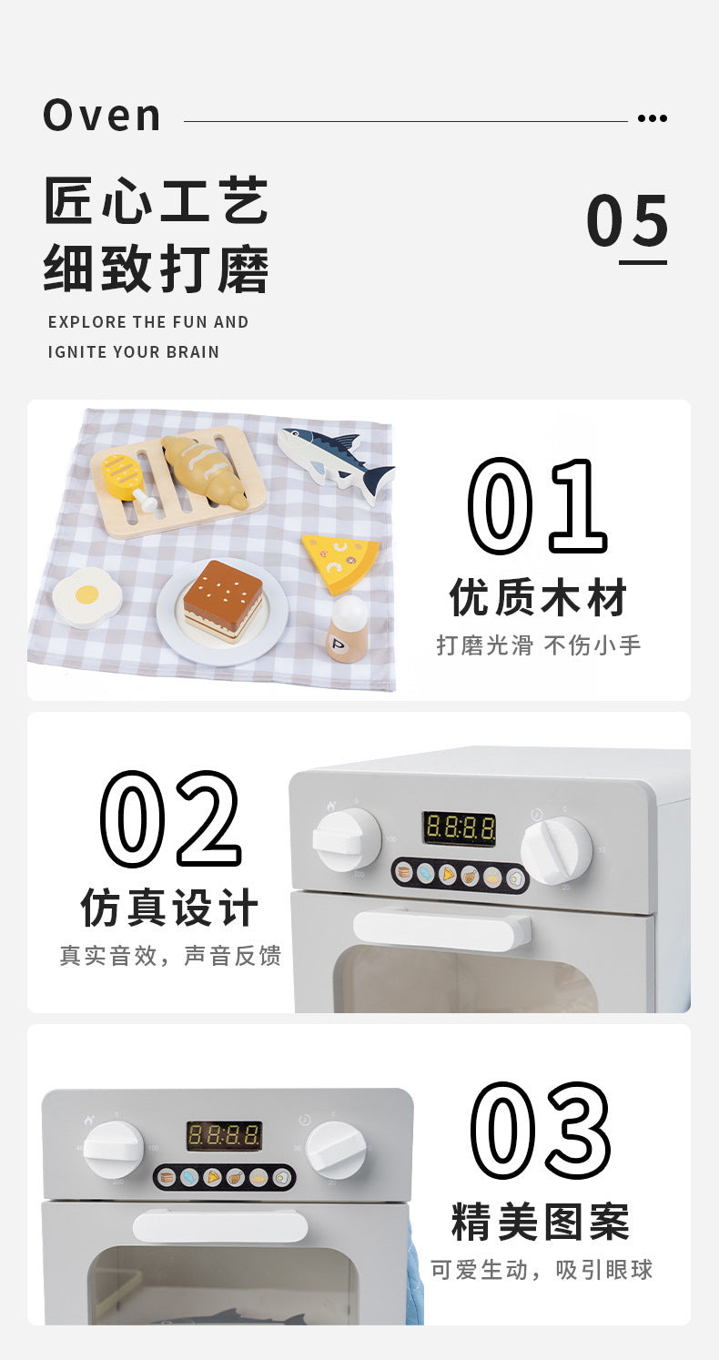 Kinmilo wooden pretended kitchen appliances variants, recipe and fine motor play activity image 37