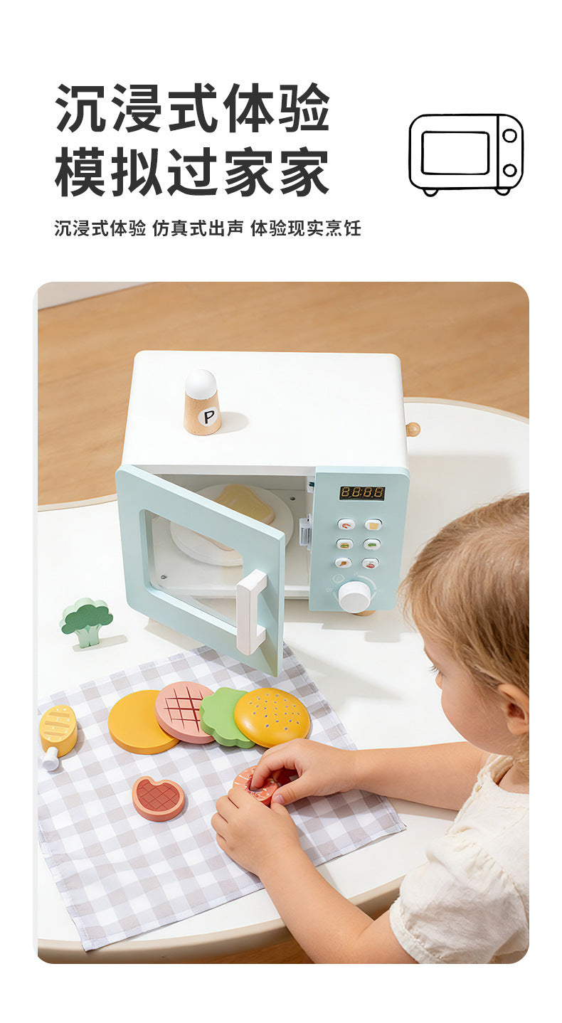 Kinmilo wooden pretended kitchen appliances variants, recipe and fine motor play activity image 38