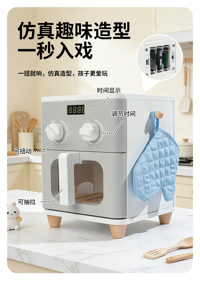 Kinmilo wooden pretended kitchen appliances variants, recipe and fine motor play activity image 39
