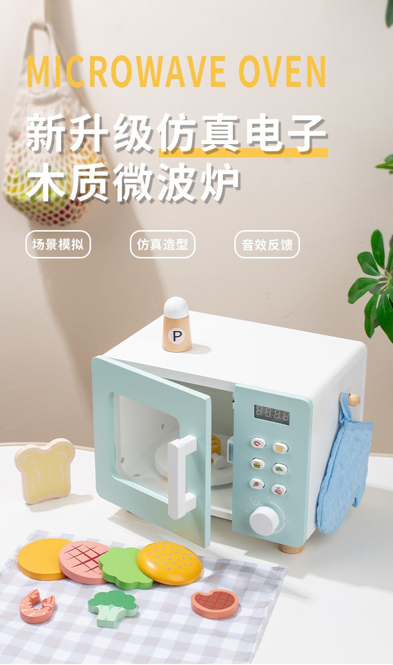 Kinmilo wooden pretended kitchen appliances variants, recipe and fine motor play activity image 40