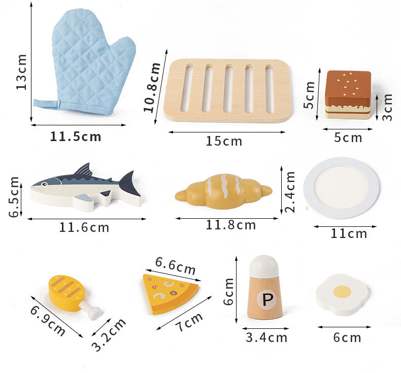 Kinmilo wooden pretended kitchen appliances variants, recipe and fine motor play activity image 42