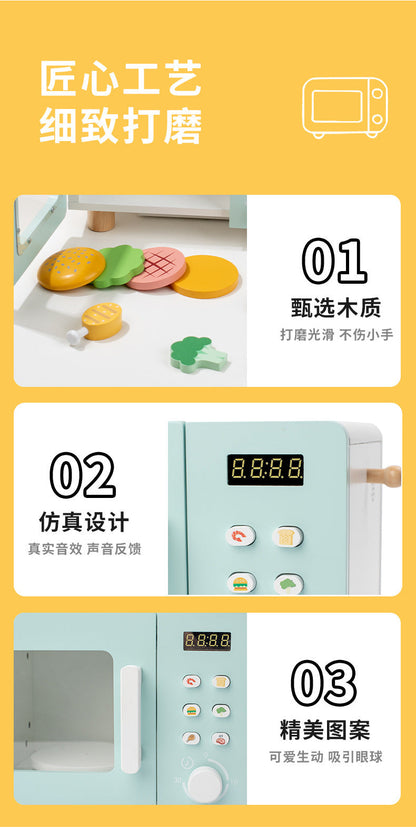 Kinmilo wooden pretended kitchen appliances variants, recipe and fine motor play activity image 45