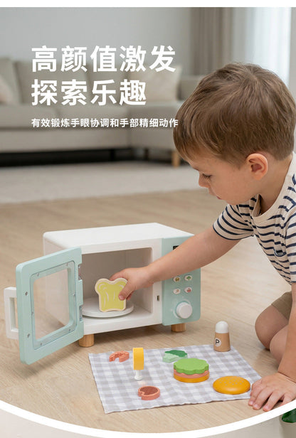 Kinmilo wooden pretended kitchen appliances variants, recipe and fine motor play activity image 48