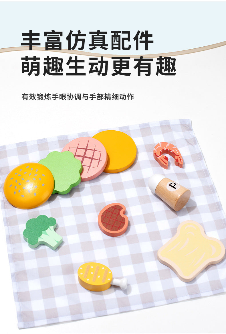 Kinmilo wooden pretended kitchen appliances variants, recipe and fine motor play activity image 49