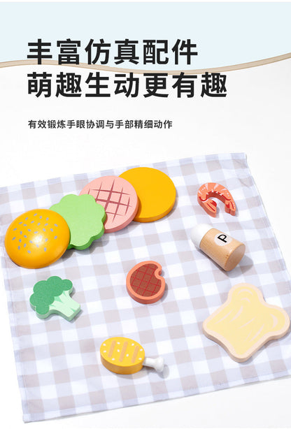 Kinmilo wooden pretended kitchen appliances variants, recipe and fine motor play activity image 49