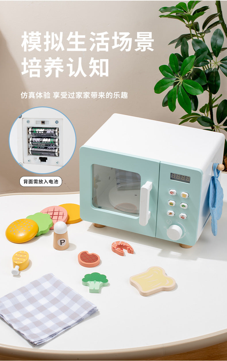 Kinmilo Montessori wooden pretend kitchen home appliances set – detail photograph 73