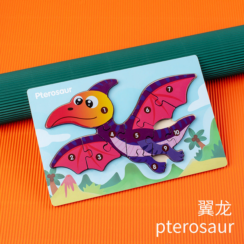 Kinmilo wooden numbered dinosaur jigsaw puzzle, 8 designs and detailed photo 4