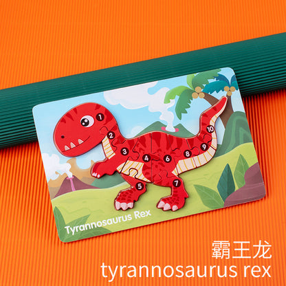 Kinmilo wooden numbered dinosaur jigsaw puzzle, 8 designs and detailed photo 8