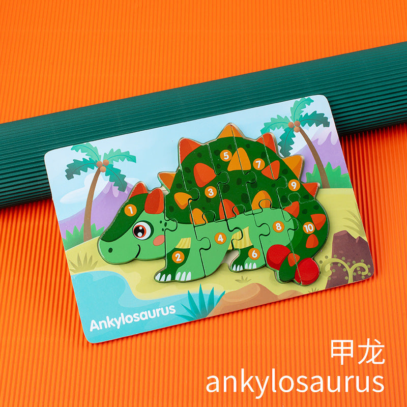Kinmilo wooden numbered dinosaur jigsaw puzzle, 8 designs and detailed photo 9
