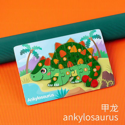Kinmilo wooden numbered dinosaur jigsaw puzzle, 8 designs and detailed photo 9