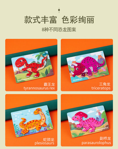 Kinmilo wooden dinosaur 3D numbered puzzle, hands-on Montessori matching and theme photo 19