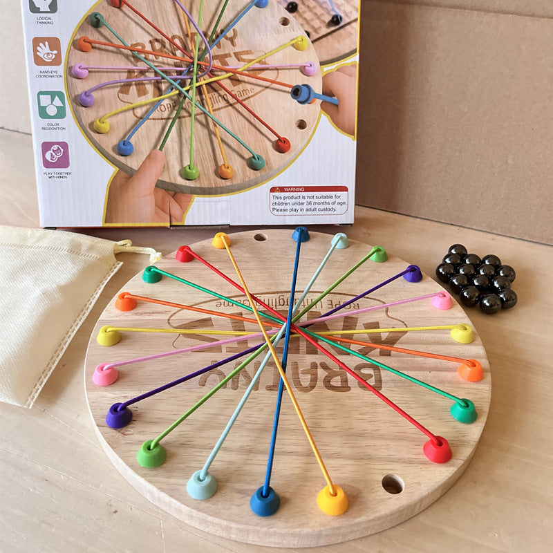 Kinmilo round wooden rope untangling and magnetic chess learning board, photo 2