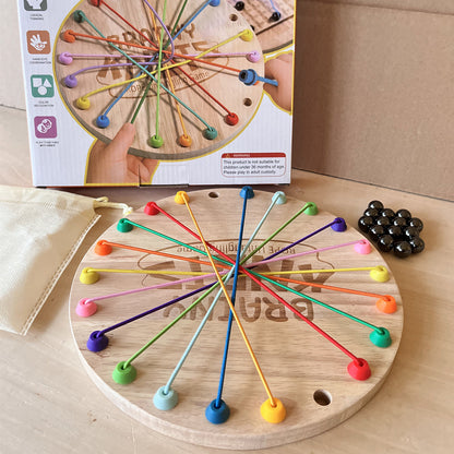 Kinmilo round wooden rope untangling and magnetic chess learning board, photo 2