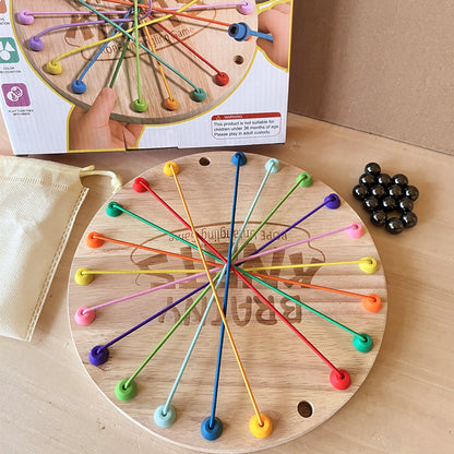 Kinmilo round wooden rope untangling and magnetic chess learning board, photo 4