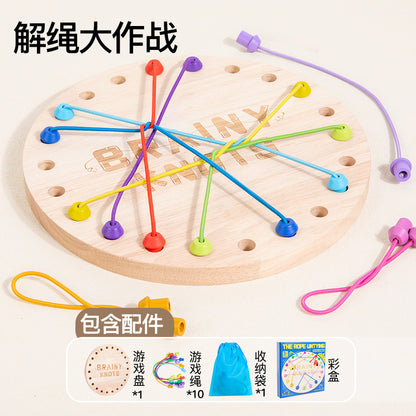 Kinmilo round wooden rope untangling and magnetic chess learning board, photo 9