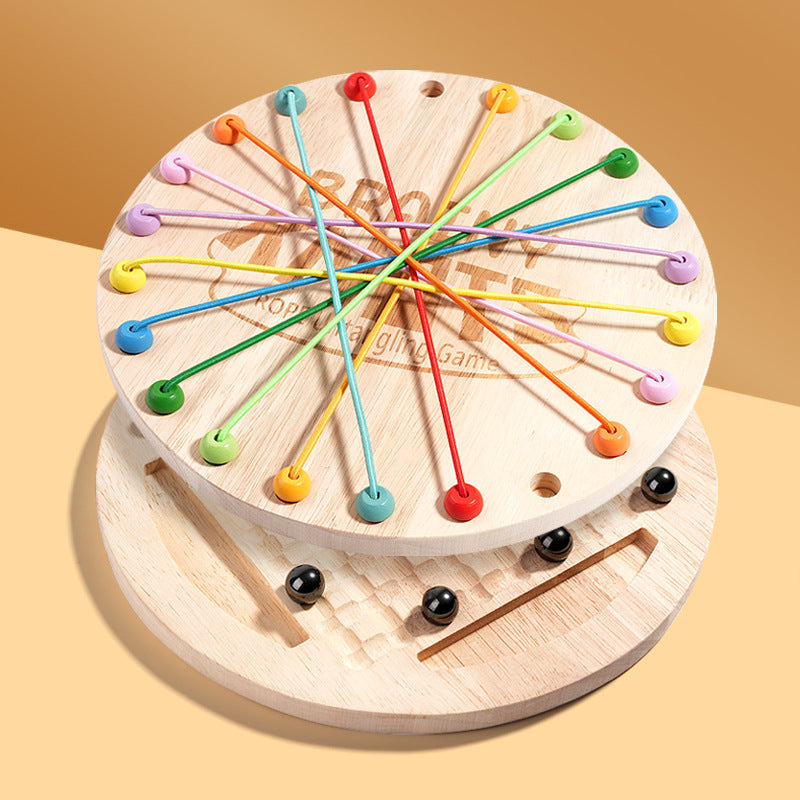 Kinmilo round wooden rope untangling and magnetic chess learning board, photo 10