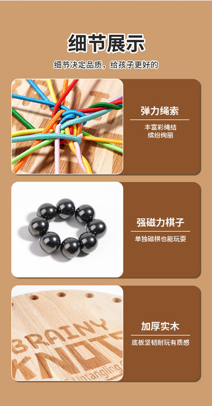 Kinmilo wooden rope untangling and magnetic logic board, fine-motor parent guided play detail 11