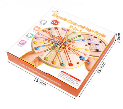 Kinmilo wooden rope untangling and magnetic logic board, fine-motor parent guided play detail 12