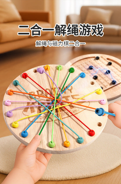 Kinmilo wooden rope untangling and magnetic logic board, fine-motor parent guided play detail 16