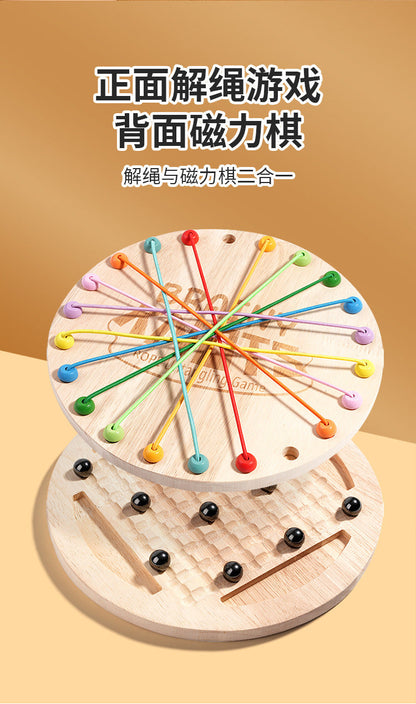 Kinmilo wooden rope untangling and magnetic logic board, fine-motor parent guided play detail 17