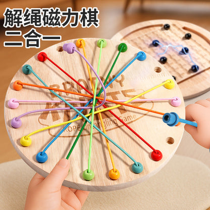 Kinmilo wooden rope untangling and magnetic logic board, fine-motor parent guided play detail 18
