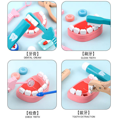 Kinmilo wooden doctor and dentist role-play toy medical instruments: detail 2
