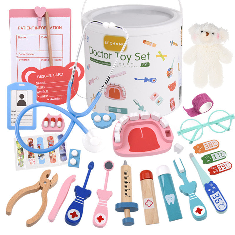 Kinmilo wooden doctor and dentist role-play toy medical instruments: detail 3