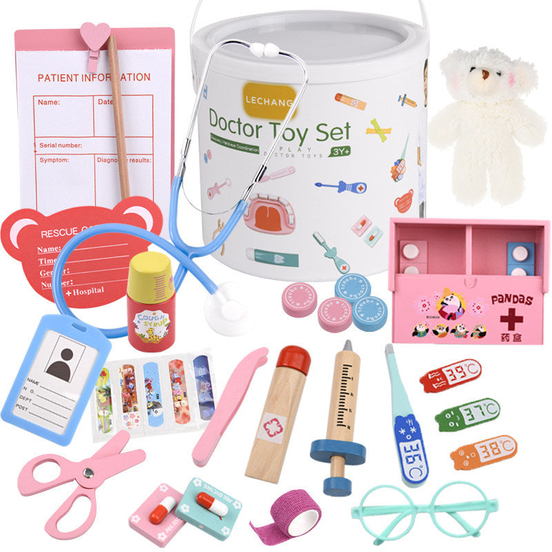 Kinmilo wooden doctor and dentist role-play toy medical instruments: detail 5